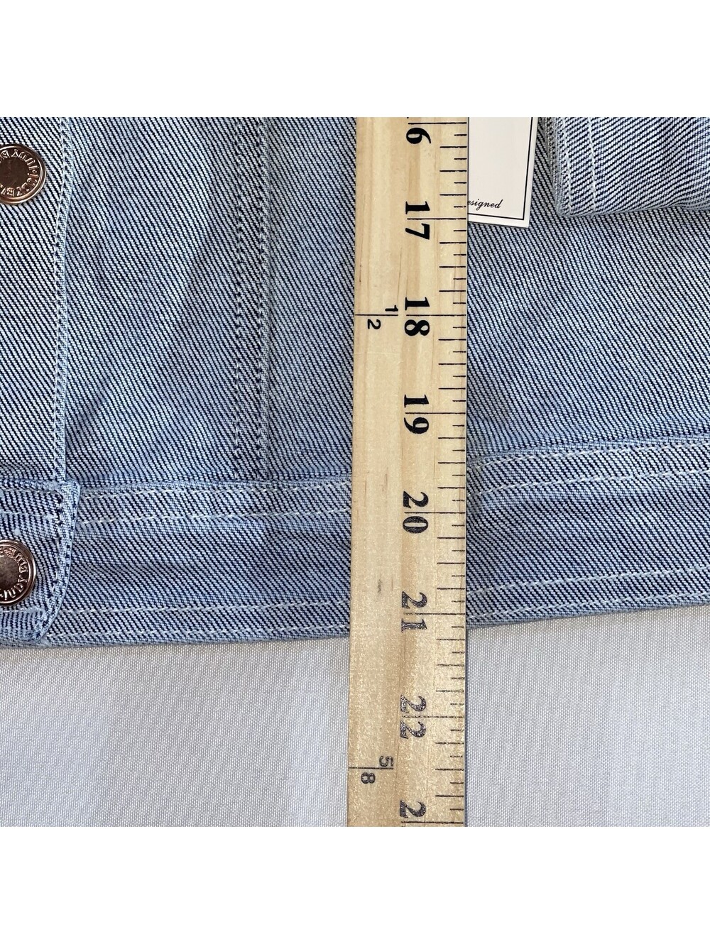 Judy Blue Denim Jacket Womens Medium Blue Denim Color Block Boxy Western Cowgirl - Picture 3 of 11